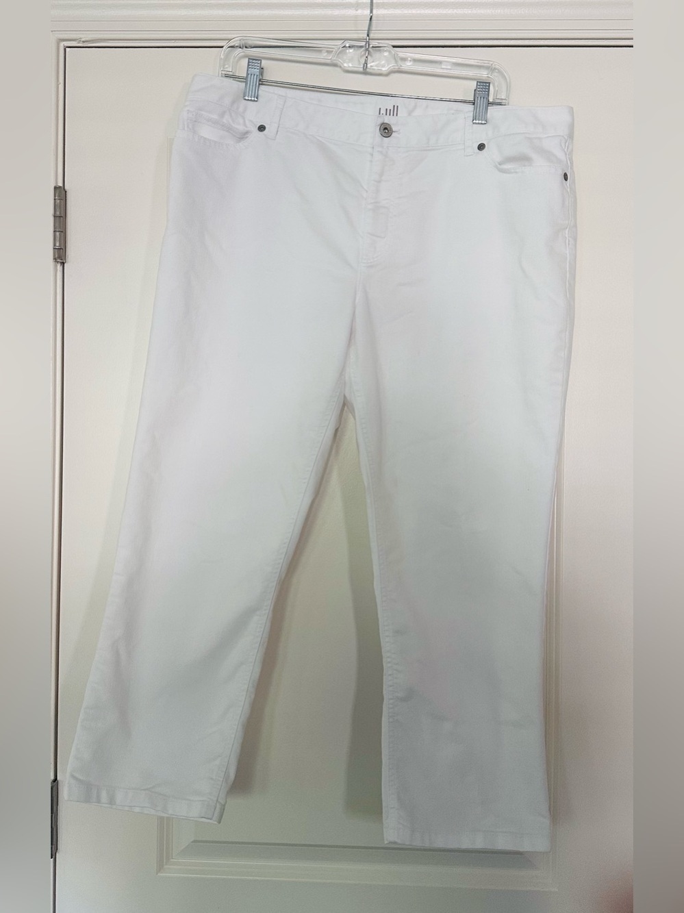 J. Jill White Cropped Straight-Leg Jeans